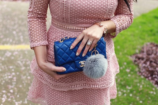 Pink Crochet Lace Dress & Mini Chanel Bag - www.iamstyle-ish.com