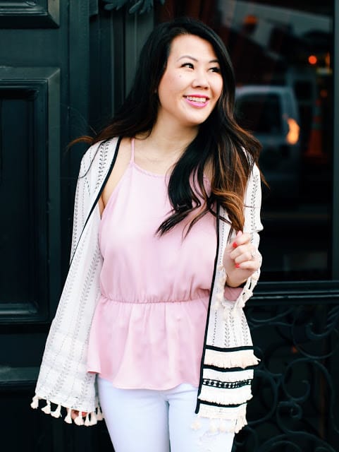 Summer Outfit Ideas: Kimono Cardigan and Cold Shoulder Top