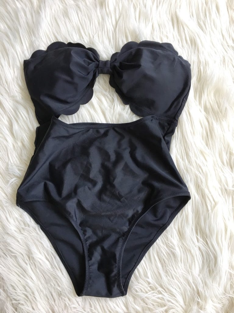 Scalloped swimsuit - cute suit to hide your belly pooch!