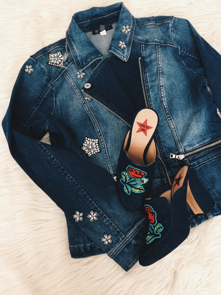 Anna Sui Denim jacket and Denim shoes