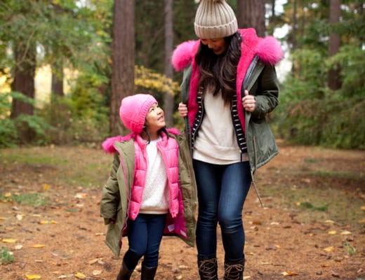 Mom and daughter stylish winter outfits