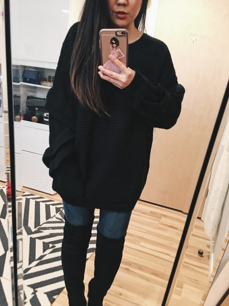 Outfit Ideas: Sweater and over the knee boots