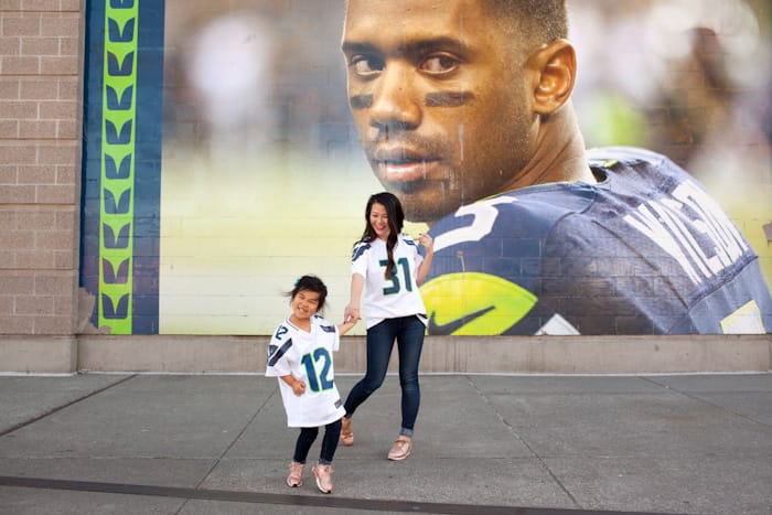 Mommy and Daughter Seattle Seahawks style