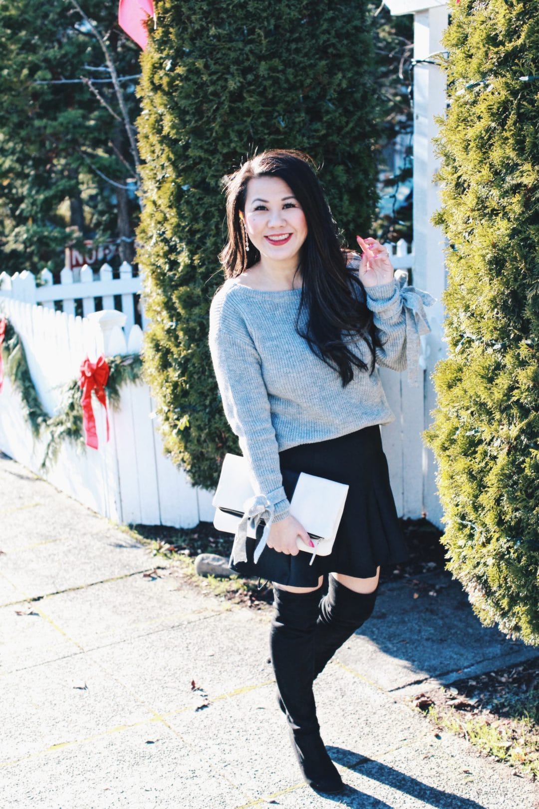 Winter outfit- sweater and over the knee boots