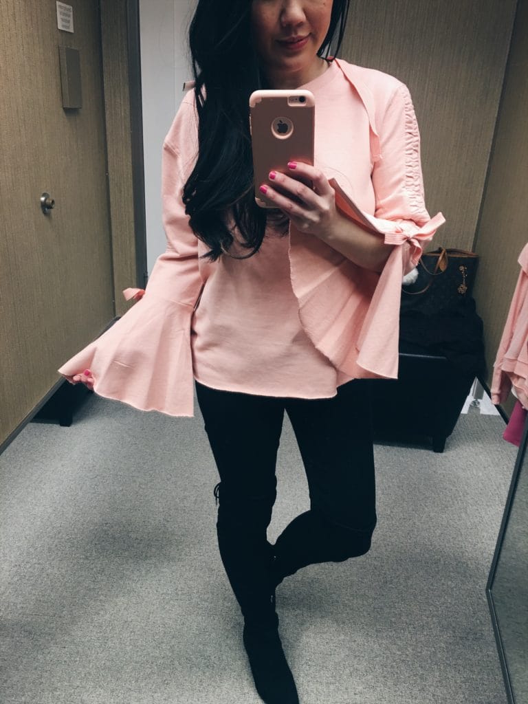 Nordstrom Spring tops shopping & dressing room review