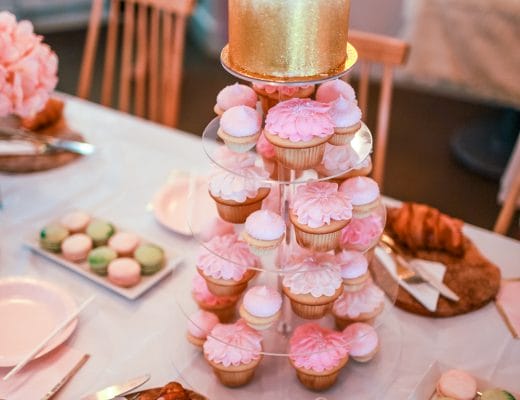Gold, pink and Glam Baby Shower Ideas
