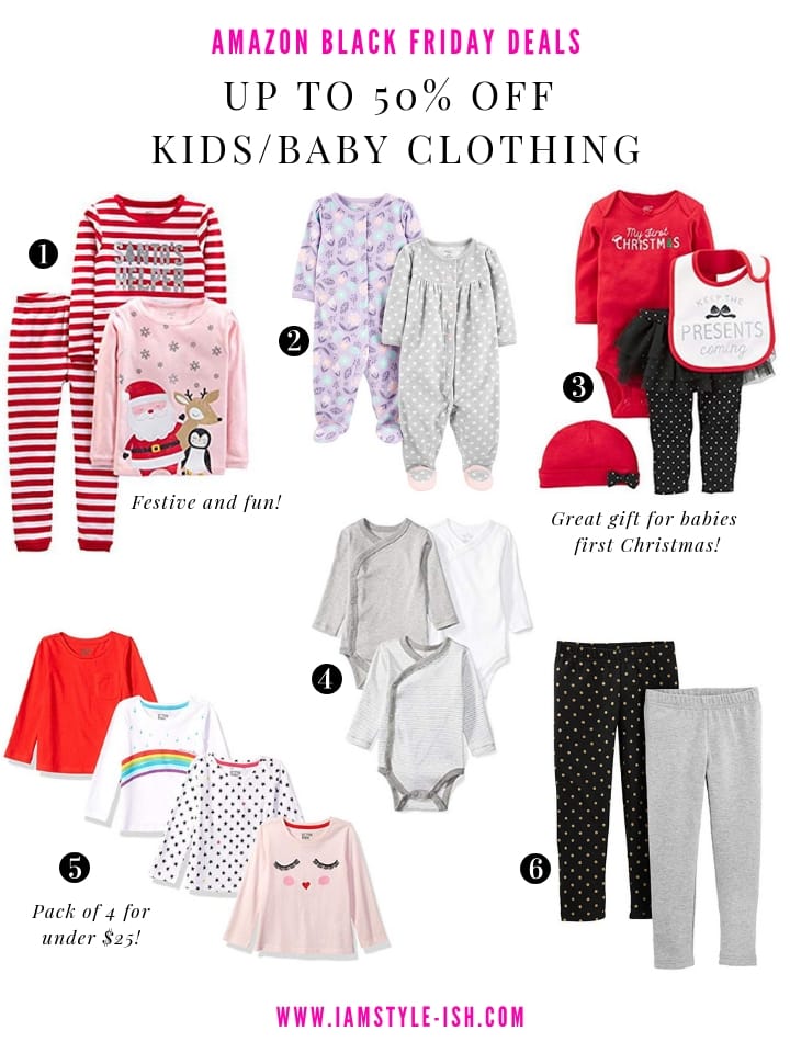 amazon Black Friday deals, amazon fashion for kids and babies, kids clothing deals, festive christmas pjs for kids