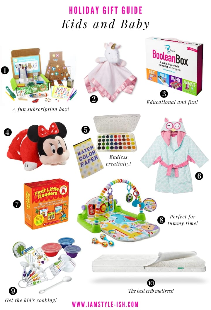 holiday gift ideas for kids and babies, best gifts for kids, gift guide for kids and baby, holiday guide, what to gift for christmas to kids