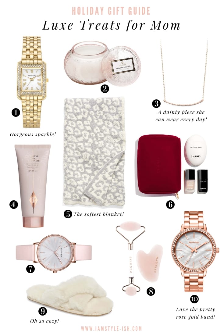 gift guide, luxe treats for mom, gifts ideas for moms, what to gift your mom for the holidays