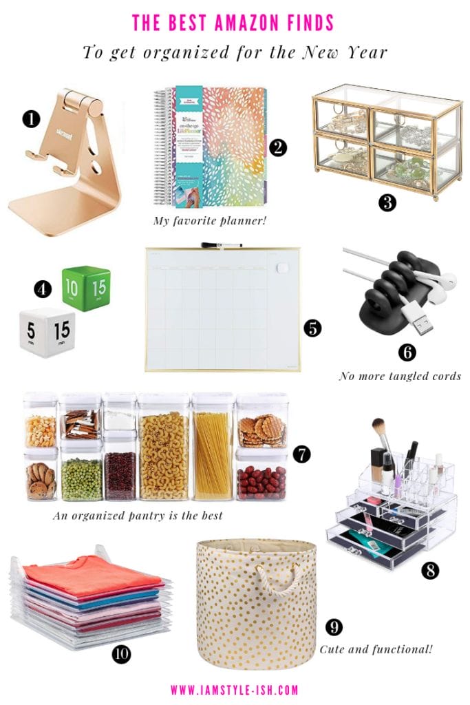 Organizing for the New Year, the best amazon finds to get organized for the new year, organization products, organization ideas and tips, best tips for moms to get organized, 2019 best amazon products, amazon products to get organized