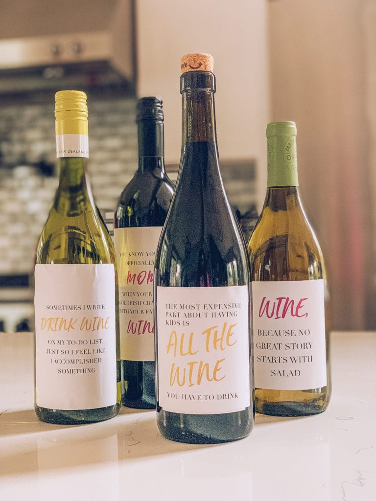 free funny wine labels for women