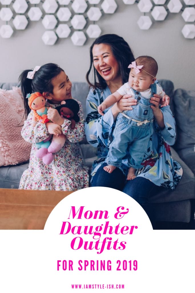 mom and daughter outfits for Spring, spring outfit ideas for moms, spring outfit ideas for little girls and babies