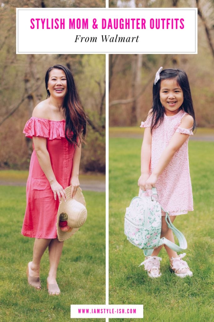 walmart fashion spring outfit ideas, mommy and me spring outfits from Walmart, mom and daughter outfit ideas