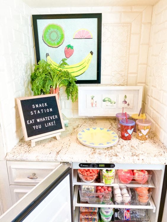 How to organize a snack station for healthy after school snack ideas