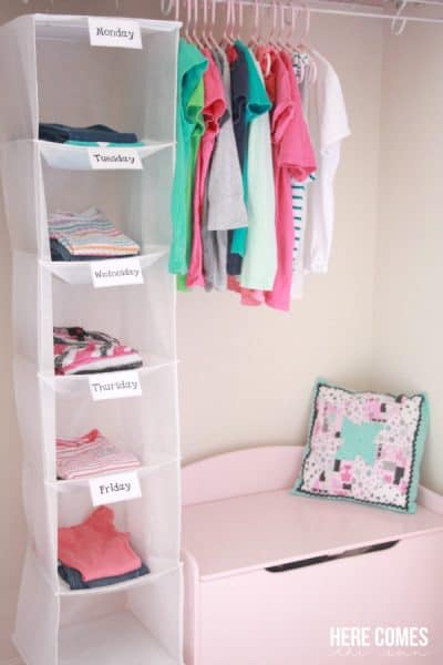 Ideas to organize your kids clothes for the school week