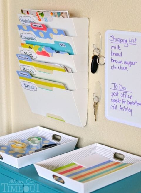 Using a command center to get organized for back to school paperwork and scheduling