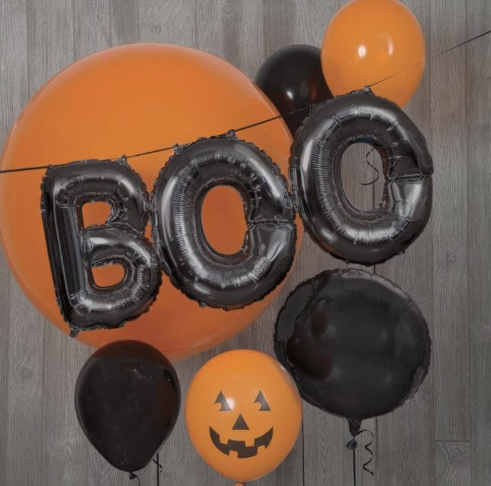 BOO balloons halloween party decor ideas