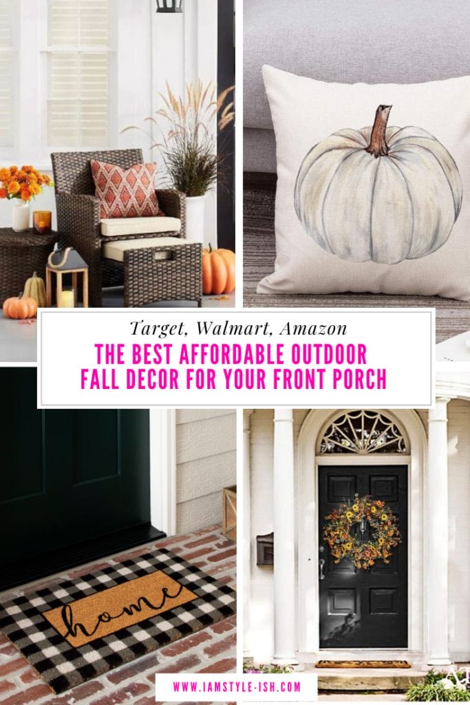 THE BEST AFFORDABLE OUTDOOR  FALL DECOR FOR YOUR FRONT PORCH FROM TARGET, WALMART AND AMAZON