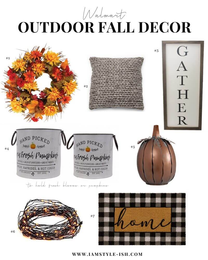 Affordable outdoor fall home decor for your front porch from Walmart