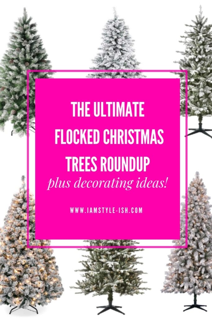 The Ultimate Flocked Christmas Trees Roundup + Decorating Ideas