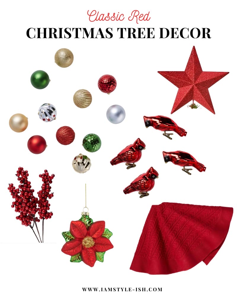 Classic red christmas tree decorating ideas