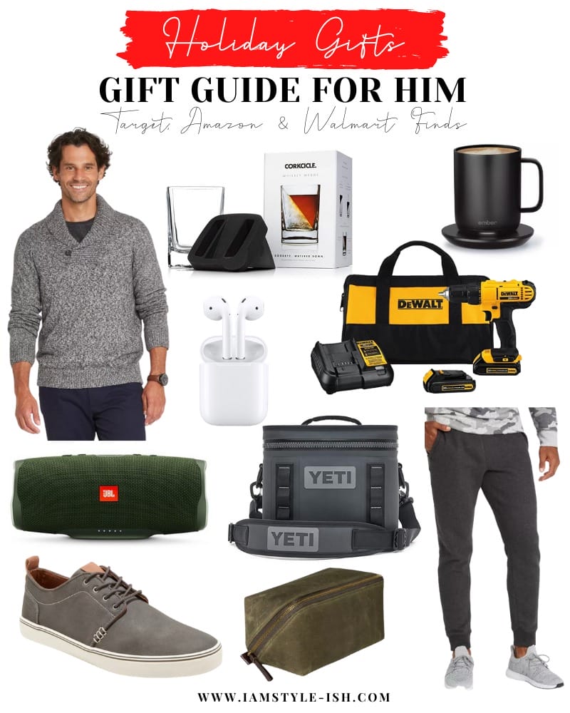 gift ideas for him from Target, Amazon and Walmart