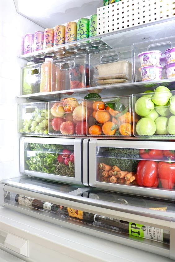 Kitchen fridge organization ideas