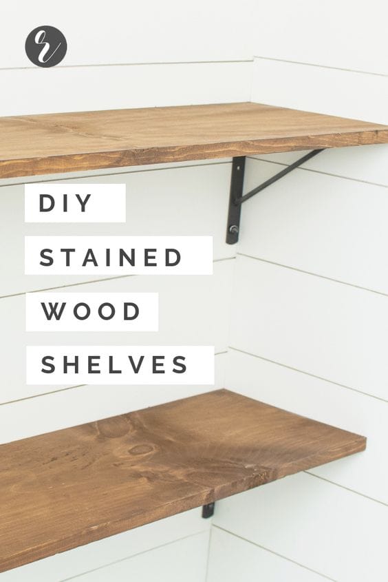 DIY Stained Wood Shelves