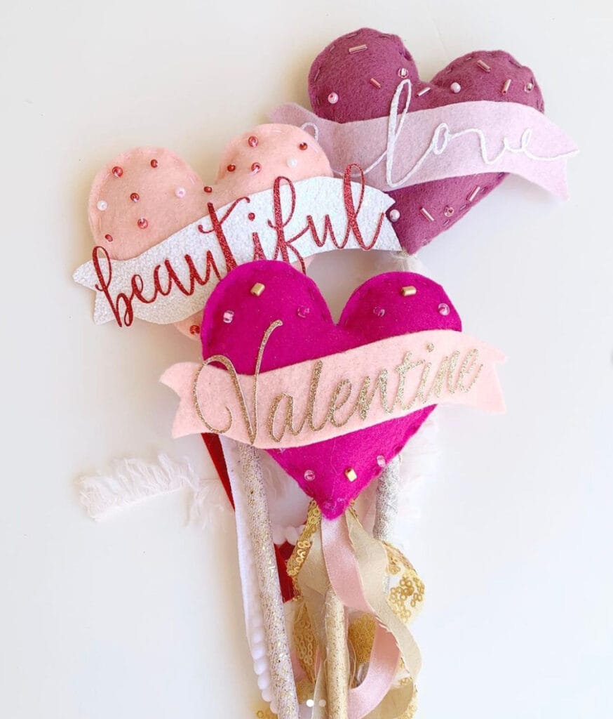 Valentine's Day felt wands for kids