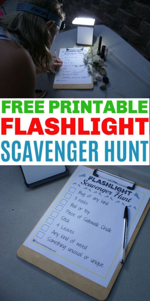flashlight scavenger hunt free printable