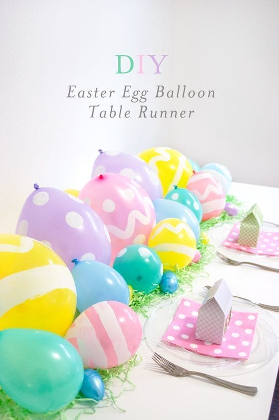 DIY Easter Balloon Table Runner