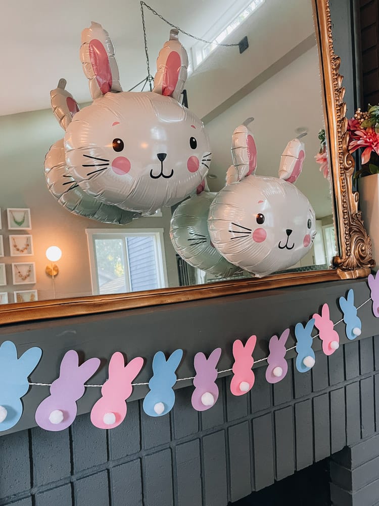 Bunny Garland and bunny balloons for Easter