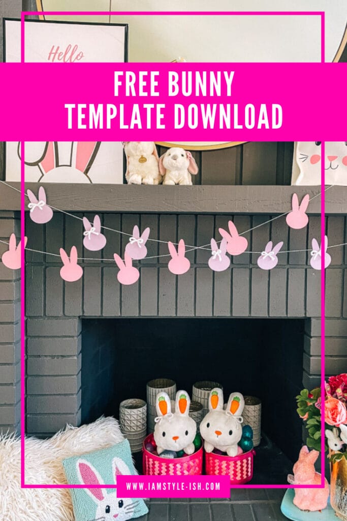 Bunny template download for DIY Easter Garland