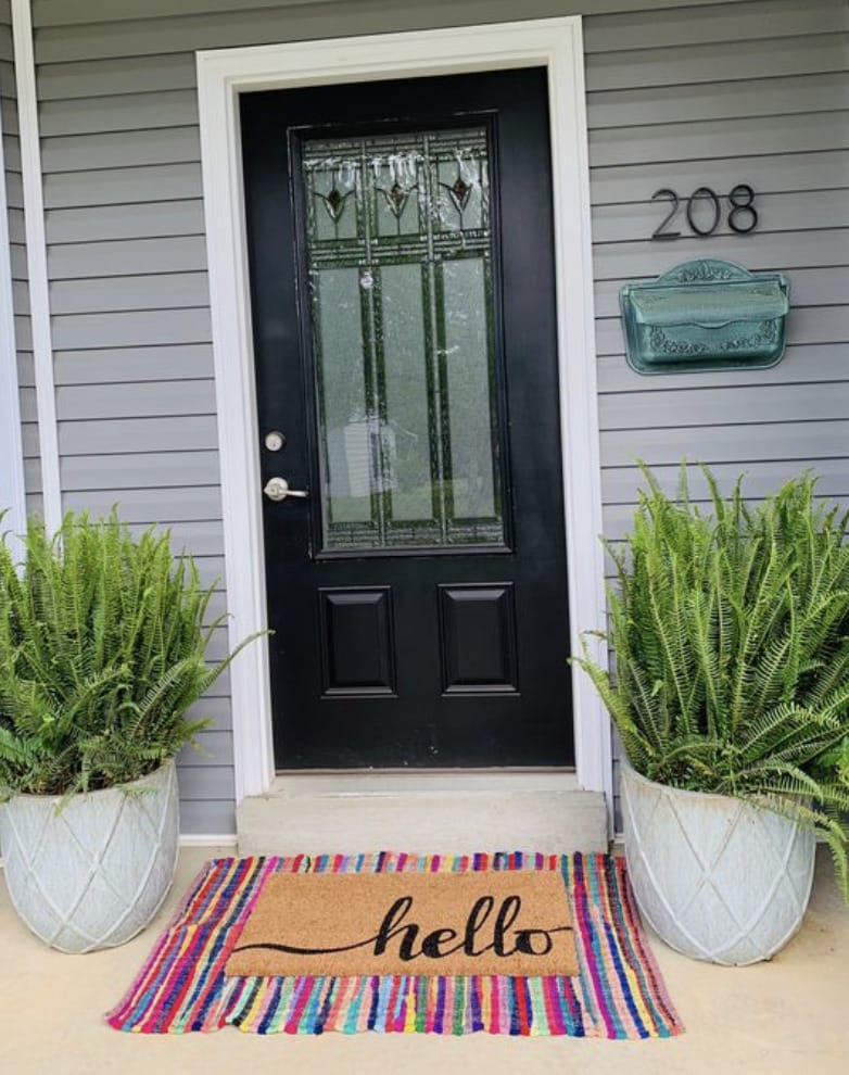 colorful layered front door mat