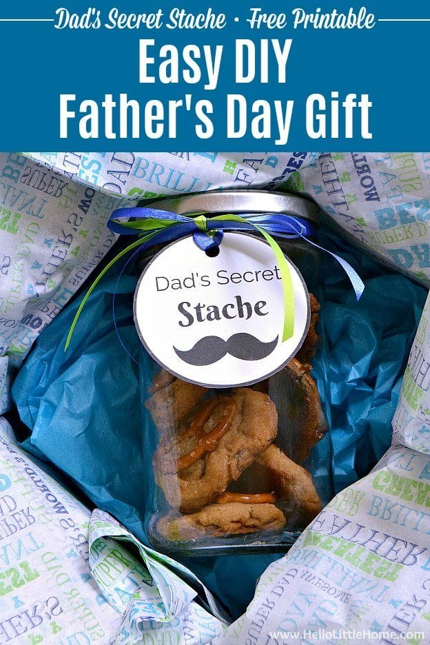 Dad's Secret Stache Free Printable Gift Tag 