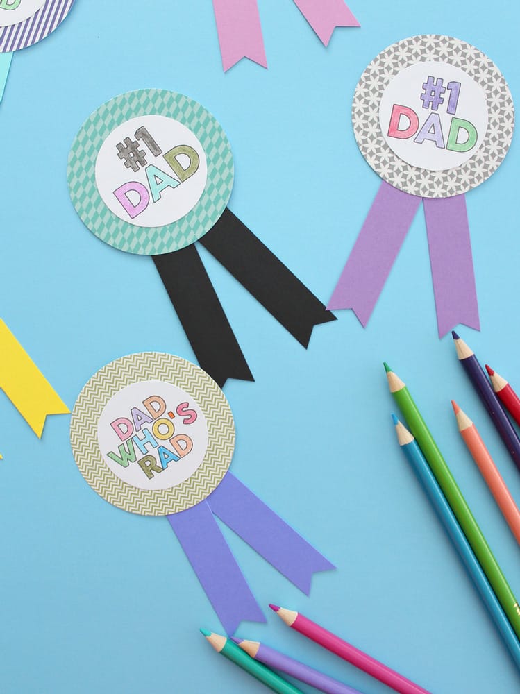 Free Printable Father's Day Coloring Badges 