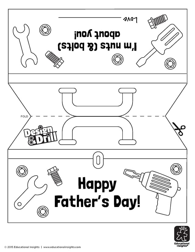 Tool Box Foldable Card Coloring Page 