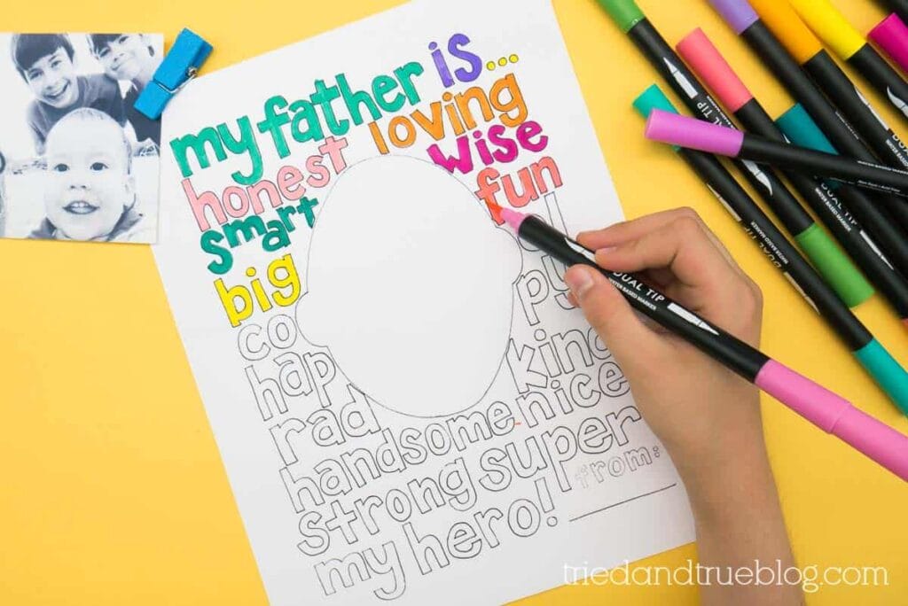 Draw Your Dad Coloring Page