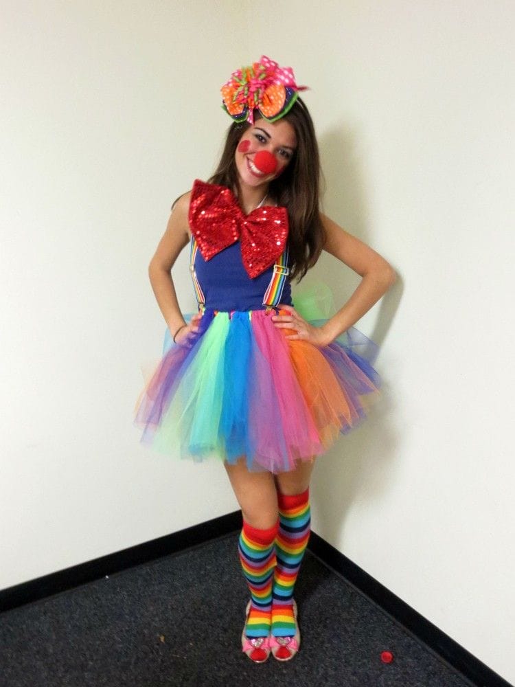 DIY clown costume rainbow tutu