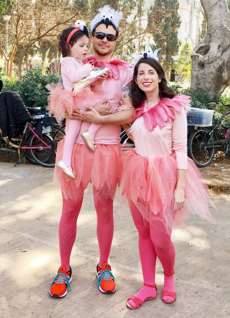 DIY Flamingo Costume, family costume idea