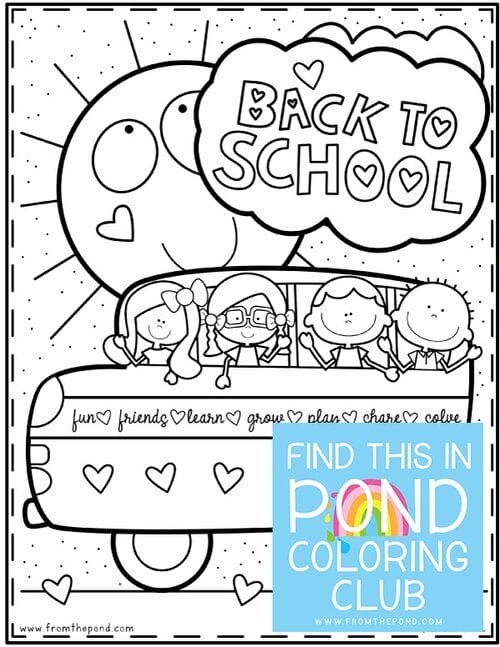 BACK TO SCHOOL NEW FRIENDS COLORING PAGE