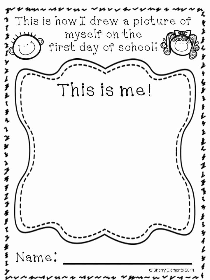  THIS IS ME - FIRST DAY OF SCHOOL COLORING PAGE