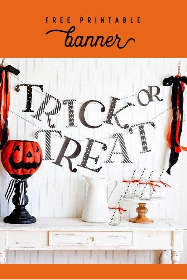 Free Printable Trick or Treat Banner