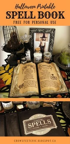 Witches Spell Book Halloween Free Printable