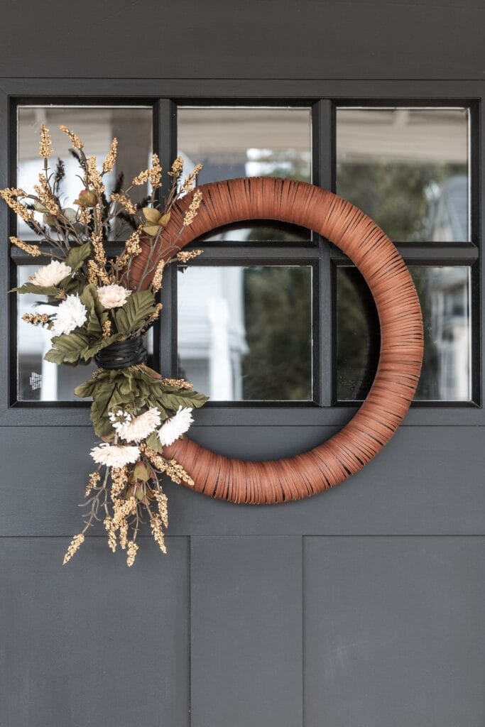 Modern Leather Fall Wreath