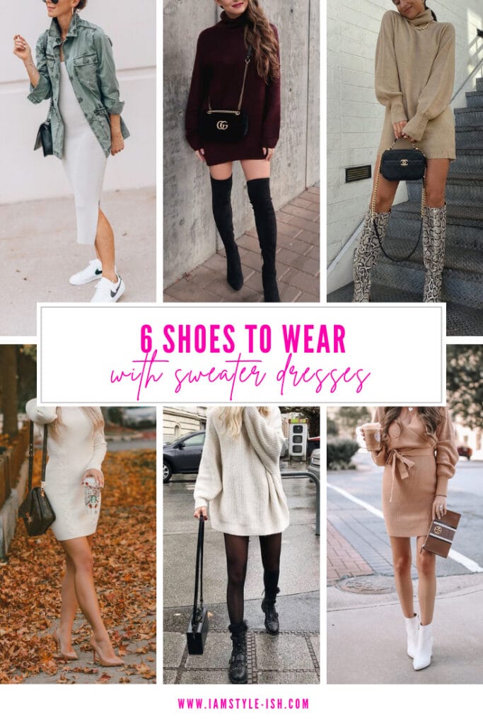 sweater dress and shoes styling ideas
