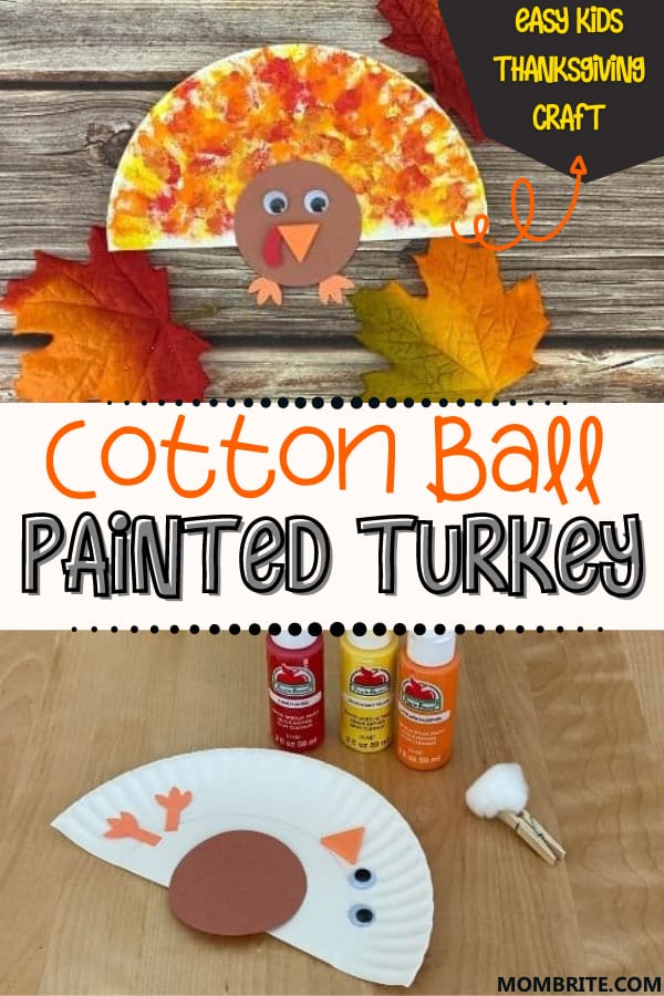 Cotton Ball Painted Turkey