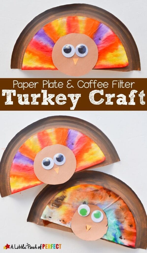 Paper Plate and Coffee Filter Turkey Craft