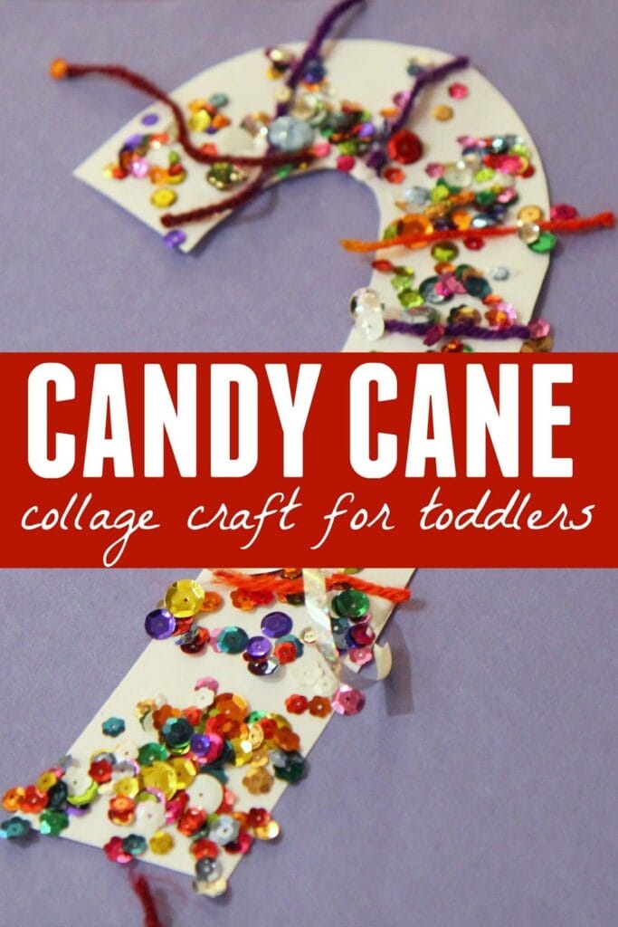 Candy Cane Collage Craft for Toddlers