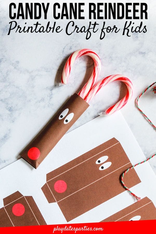 Candy Cane Reindeer Printable Craft for Kids
